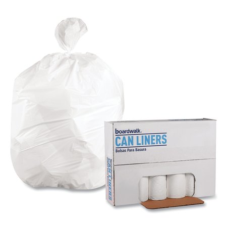 Boardwalk 10 gal Trash Bags, 39 in x 23 in, 0.4 mil, White, 500 PK H4823LWKR01